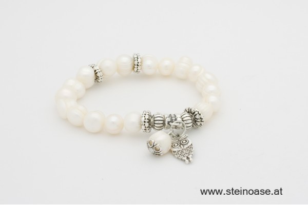 Armband Perle & Eule